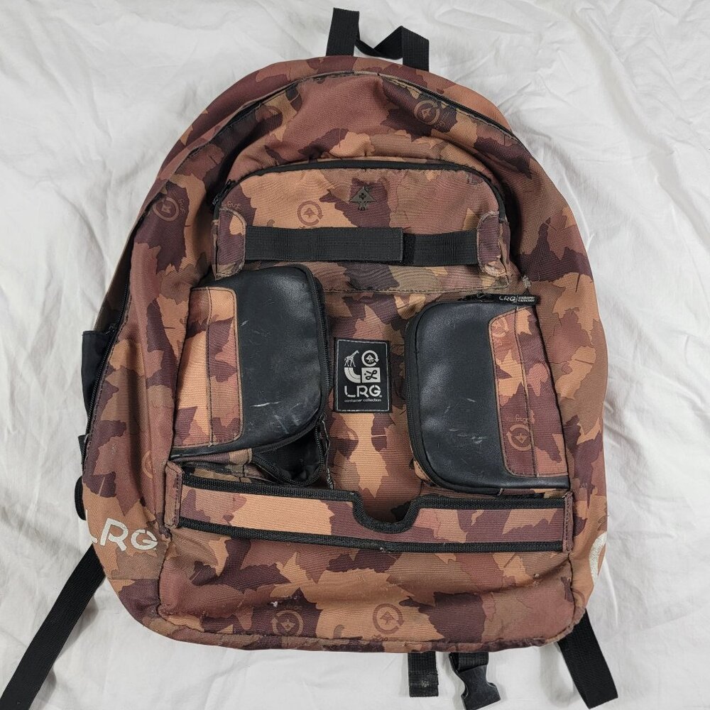 LRG Lifted Research Group Container Collection Brown Camo Backpack Carry On Camp